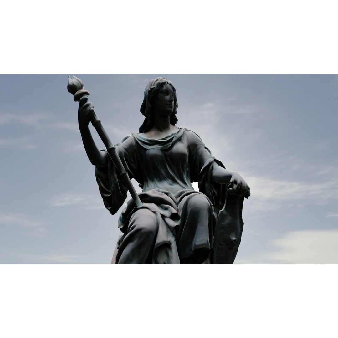 Tolerance Statue 3D Model – Low Poly Sculpture, FBX, PBR Textures - View 11