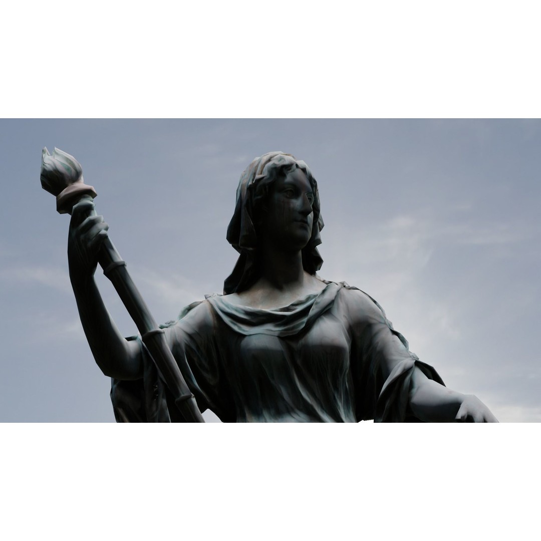 Tolerance Statue 3D Model – Low Poly Sculpture, FBX, PBR Textures - View 12