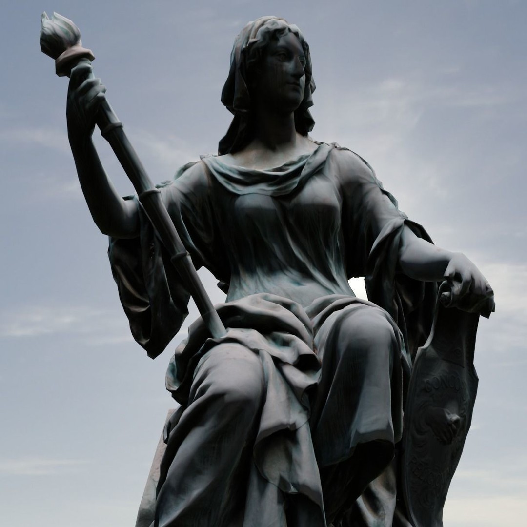 Tolerance Statue 3D Model – Low Poly Sculpture, FBX, PBR Textures - View 14