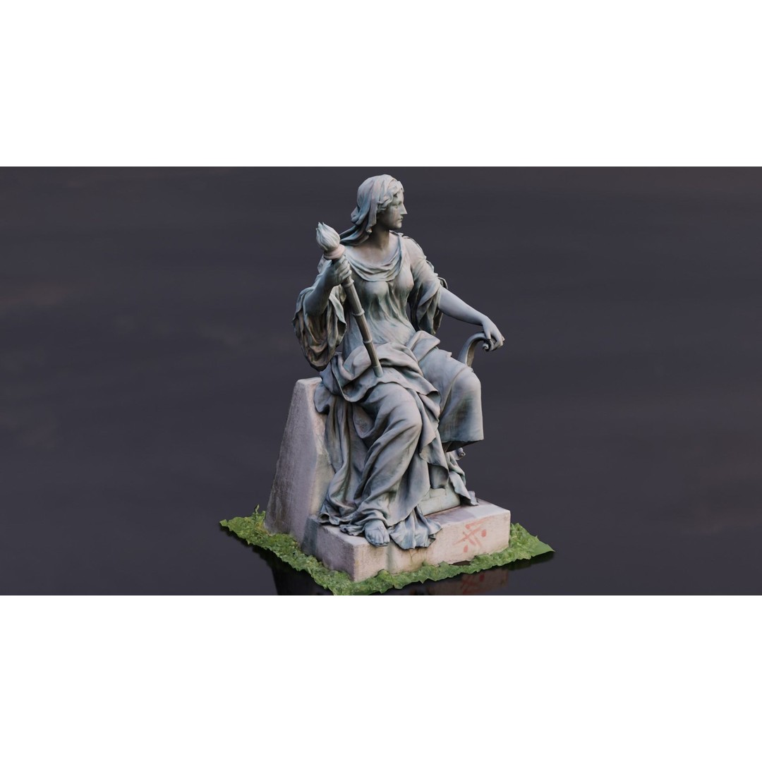 Tolerance Statue 3D Model – Low Poly Sculpture, FBX, PBR Textures - View 16