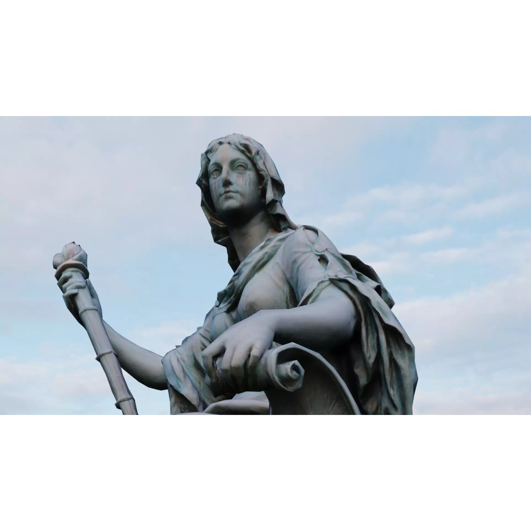 Tolerance Statue 3D Model – Low Poly Sculpture, FBX, PBR Textures - View 2