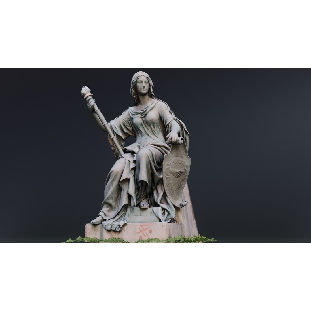 Tolerance Statue 3D Model – Low Poly Sculpture, FBX, PBR Textures - View 20