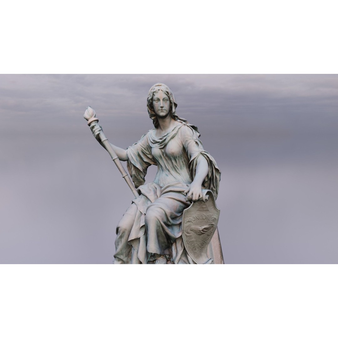 Tolerance Statue 3D Model – Low Poly Sculpture, FBX, PBR Textures - View 22