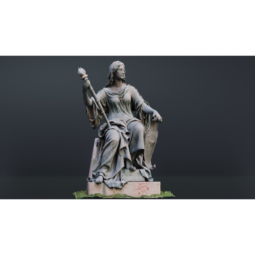 Tolerance Statue 3D Model – Low Poly Sculpture, FBX, PBR Textures - View 5