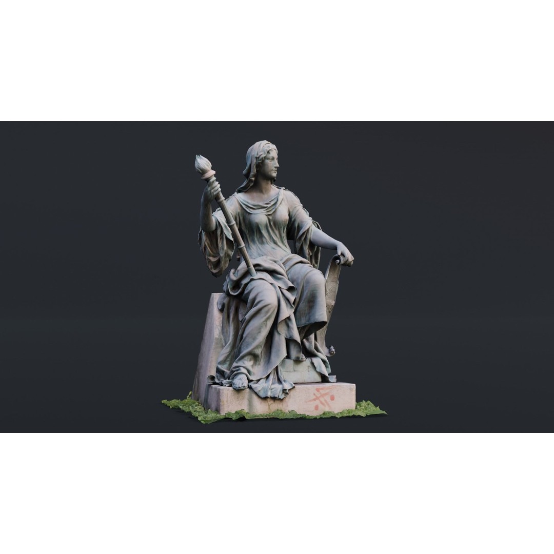 Tolerance Statue 3D Model – Low Poly Sculpture, FBX, PBR Textures - View 7