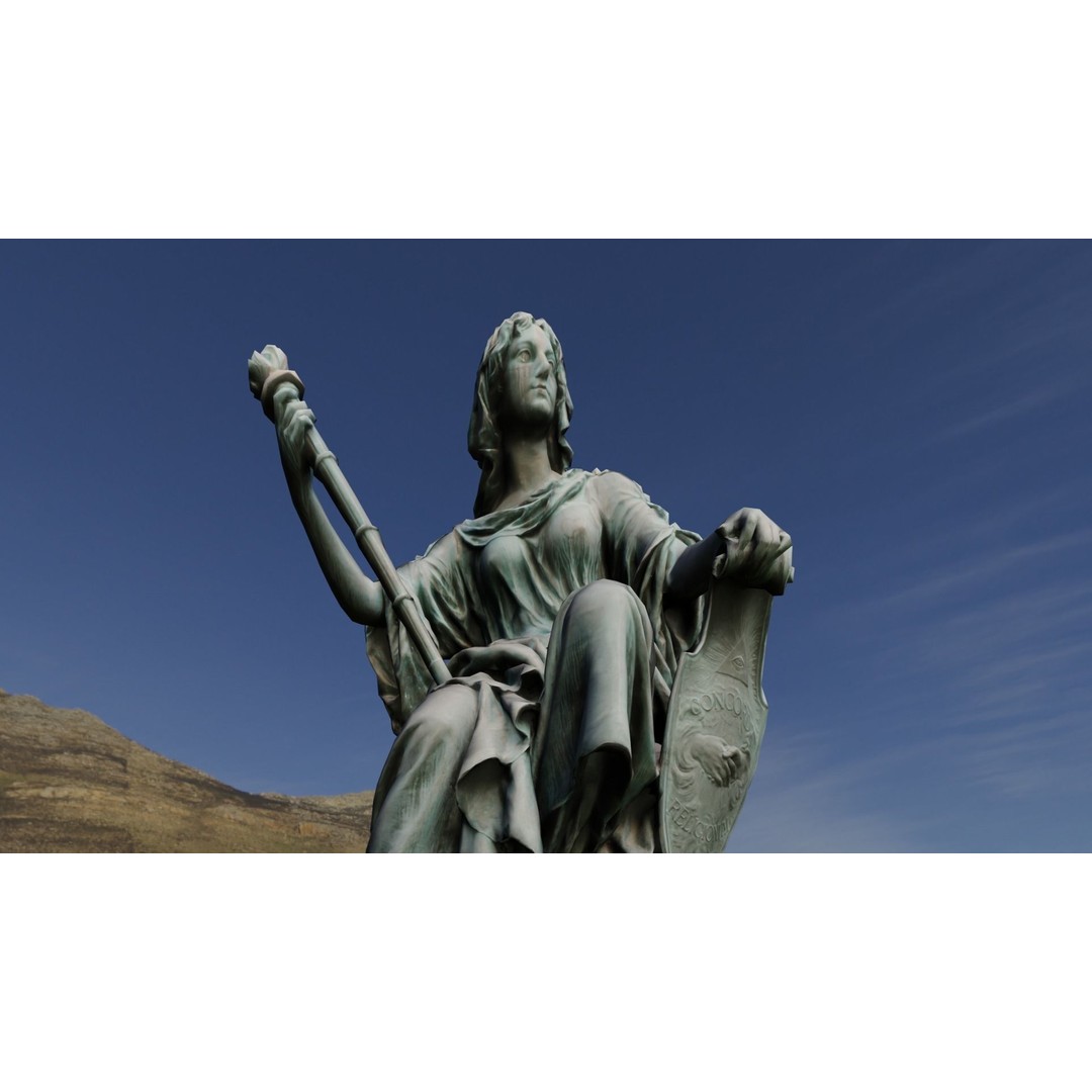 Tolerance Statue 3D Model – Low Poly Sculpture, FBX, PBR Textures - View 9