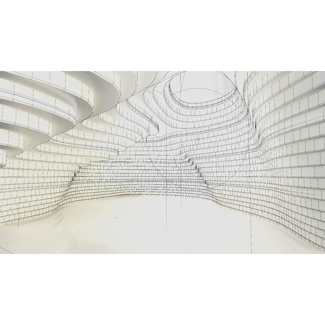 Abstract Concept Hall 3D Model – High Poly Interior Asset, Blender, FBX - View 10