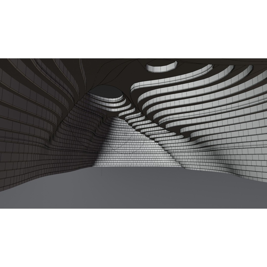 Abstract Concept Hall 3D Model – High Poly Interior Asset, Blender, FBX - View 11