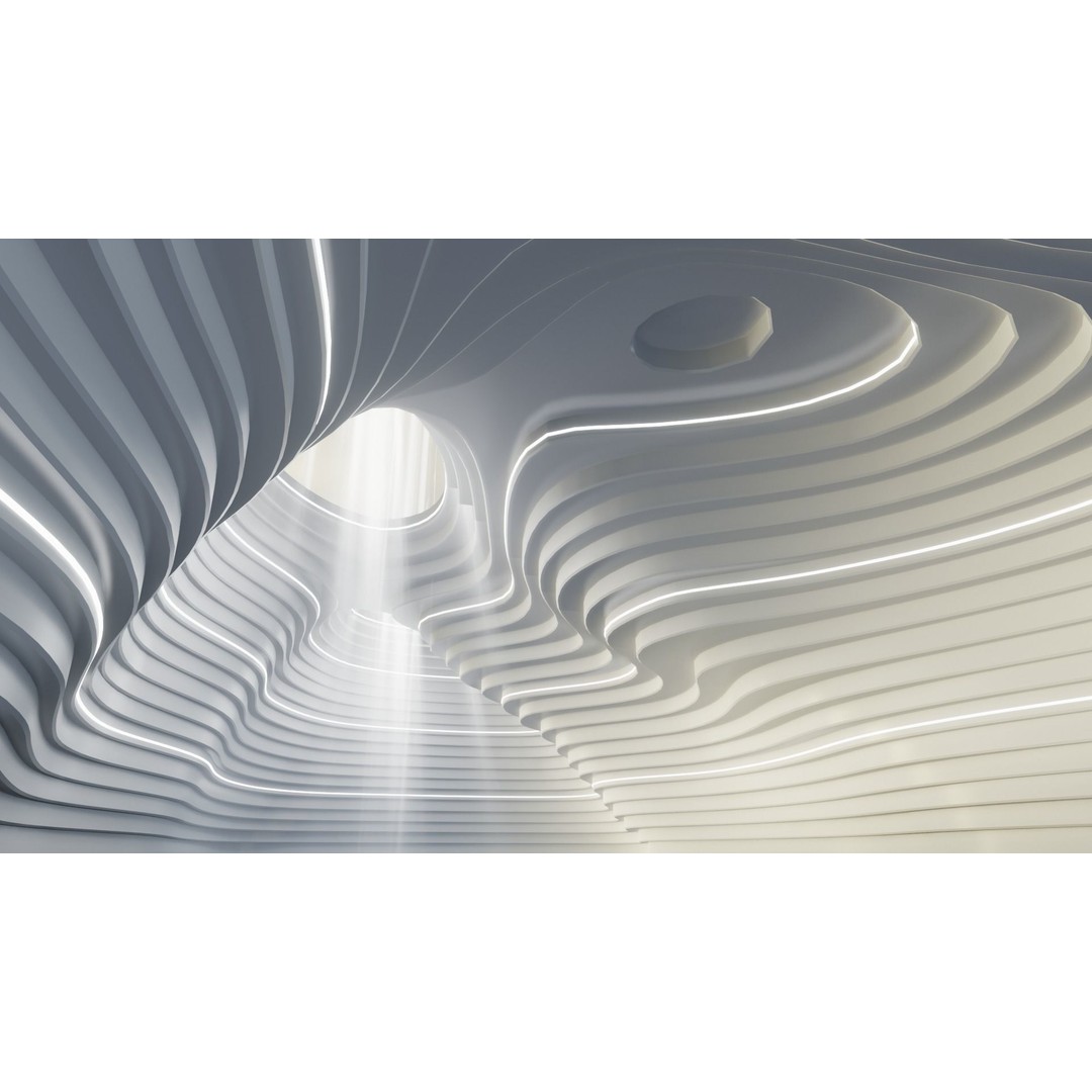 Abstract Concept Hall 3D Model – High Poly Interior Asset, Blender, FBX - View 3