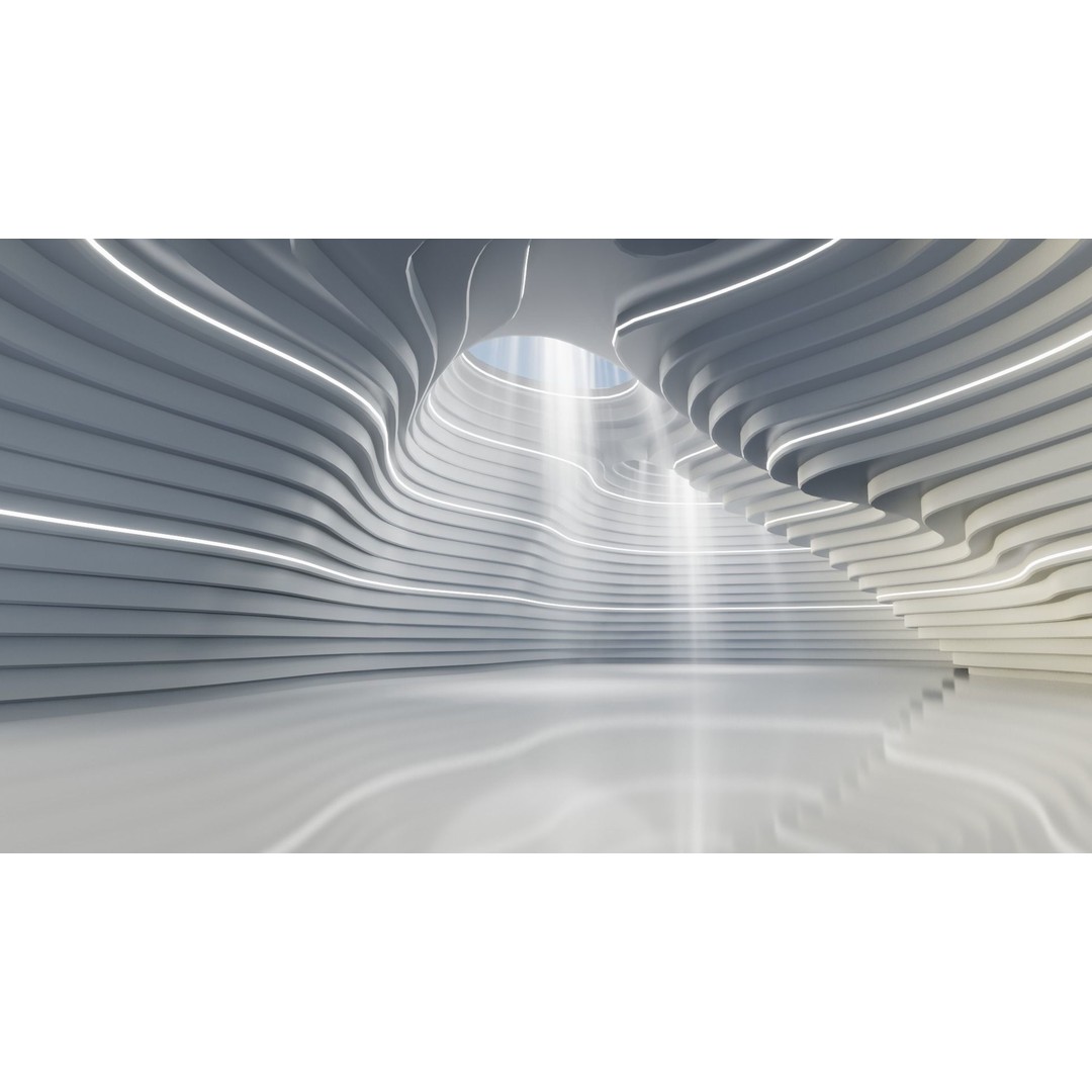 Abstract Concept Hall 3D Model – High Poly Interior Asset, Blender, FBX - View 5