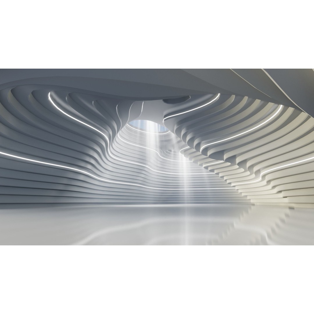 Abstract Concept Hall 3D Model – High Poly Interior Asset, Blender, FBX - View 6