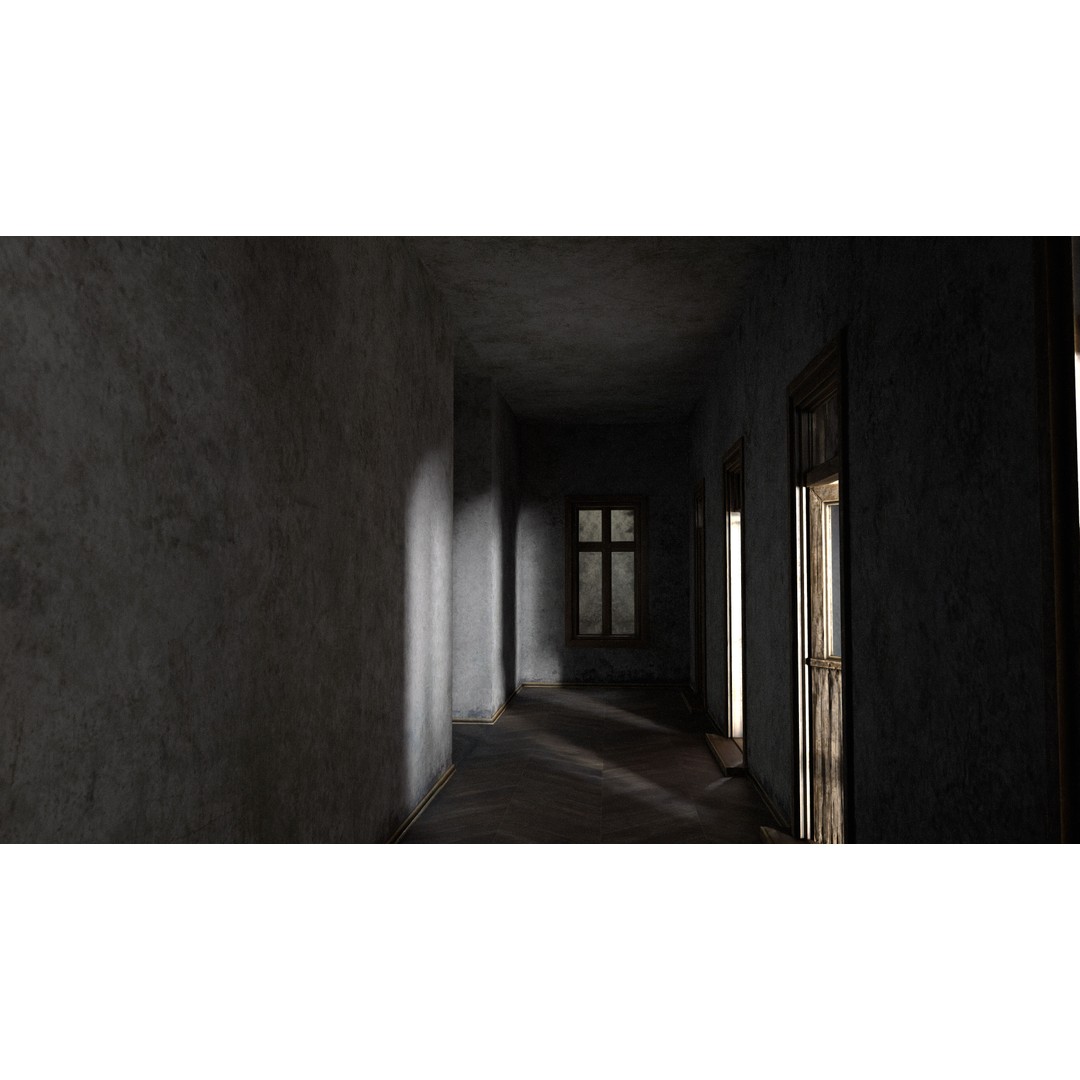 Abandoned Railroad Station House 3D Model – Low Poly PBR Game Asset, FBX - View 11