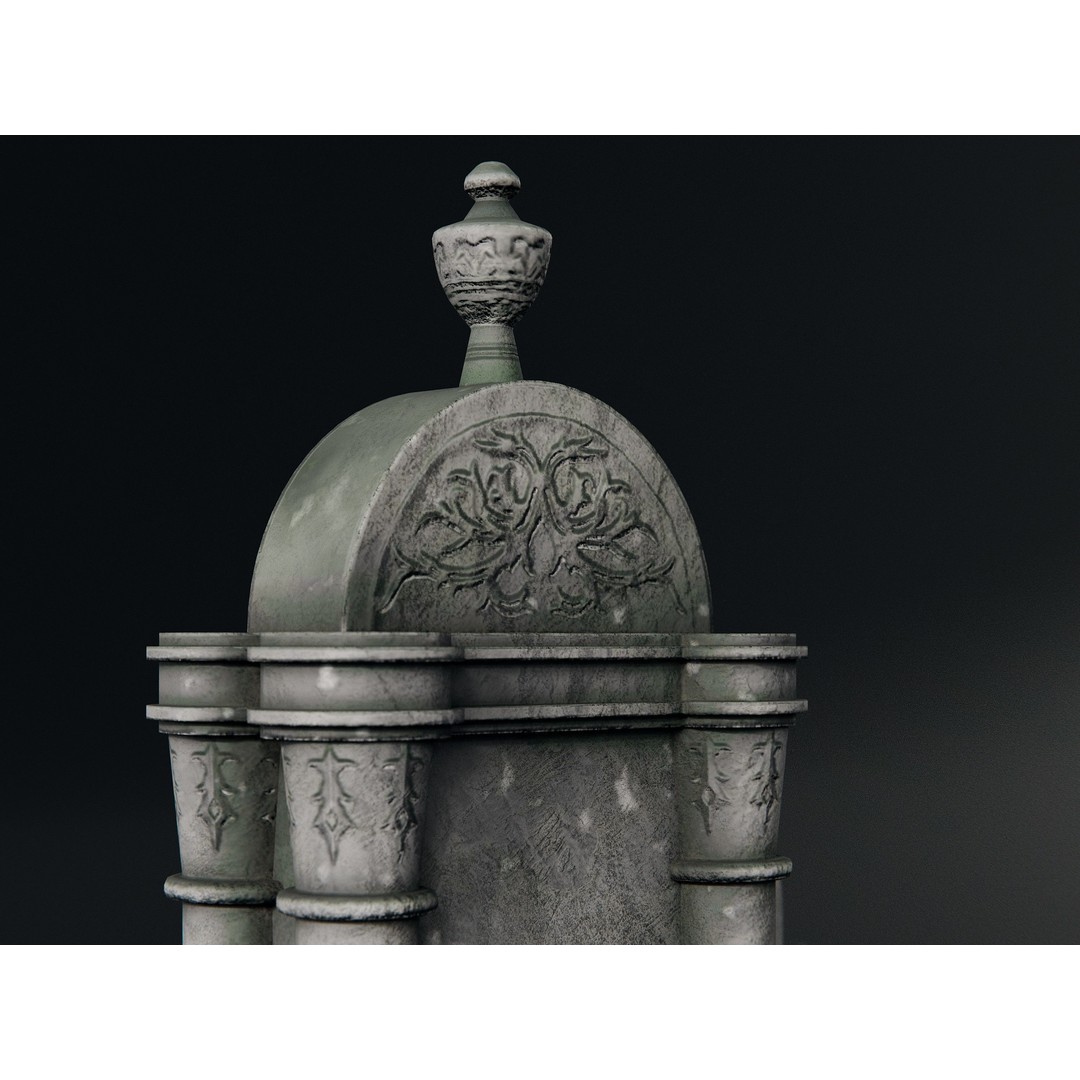 Gothic Gravestones 3D Model – Low Poly PBR Asset, FBX - View 4
