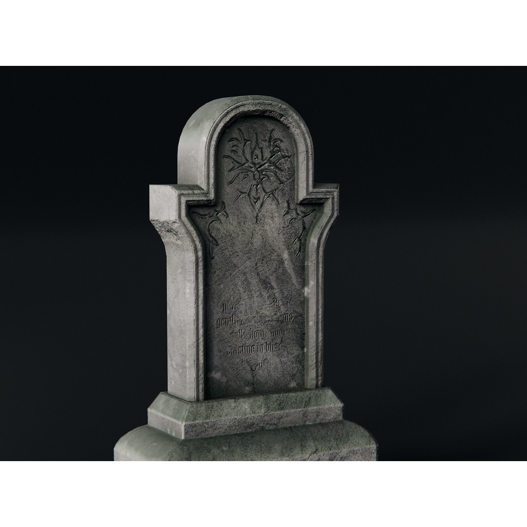 Gothic Gravestones 3D Model – Low Poly PBR Asset, FBX - View 6