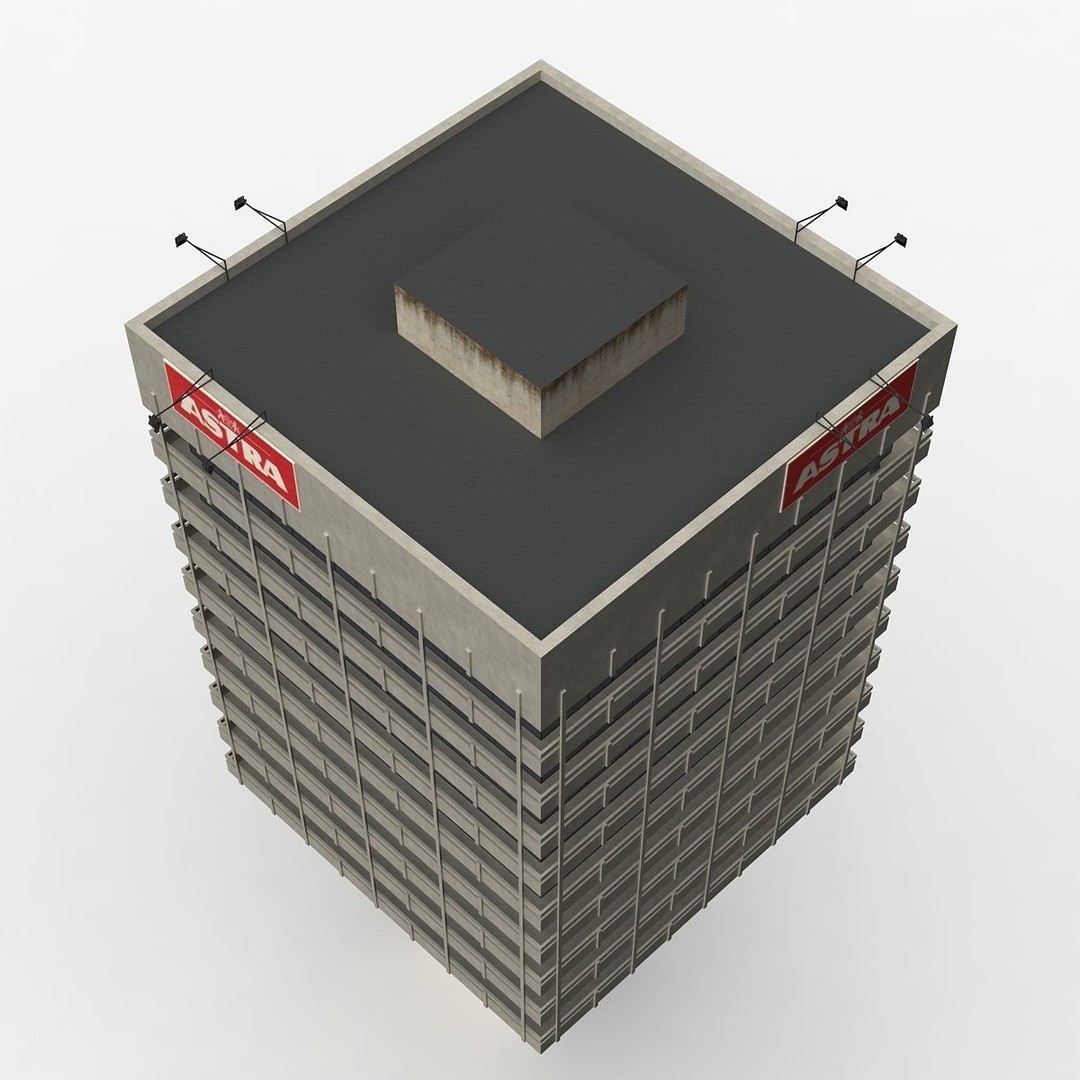 Astra Building 3D Model – Low Poly Architectural Asset, FBX/OBJ - View 10