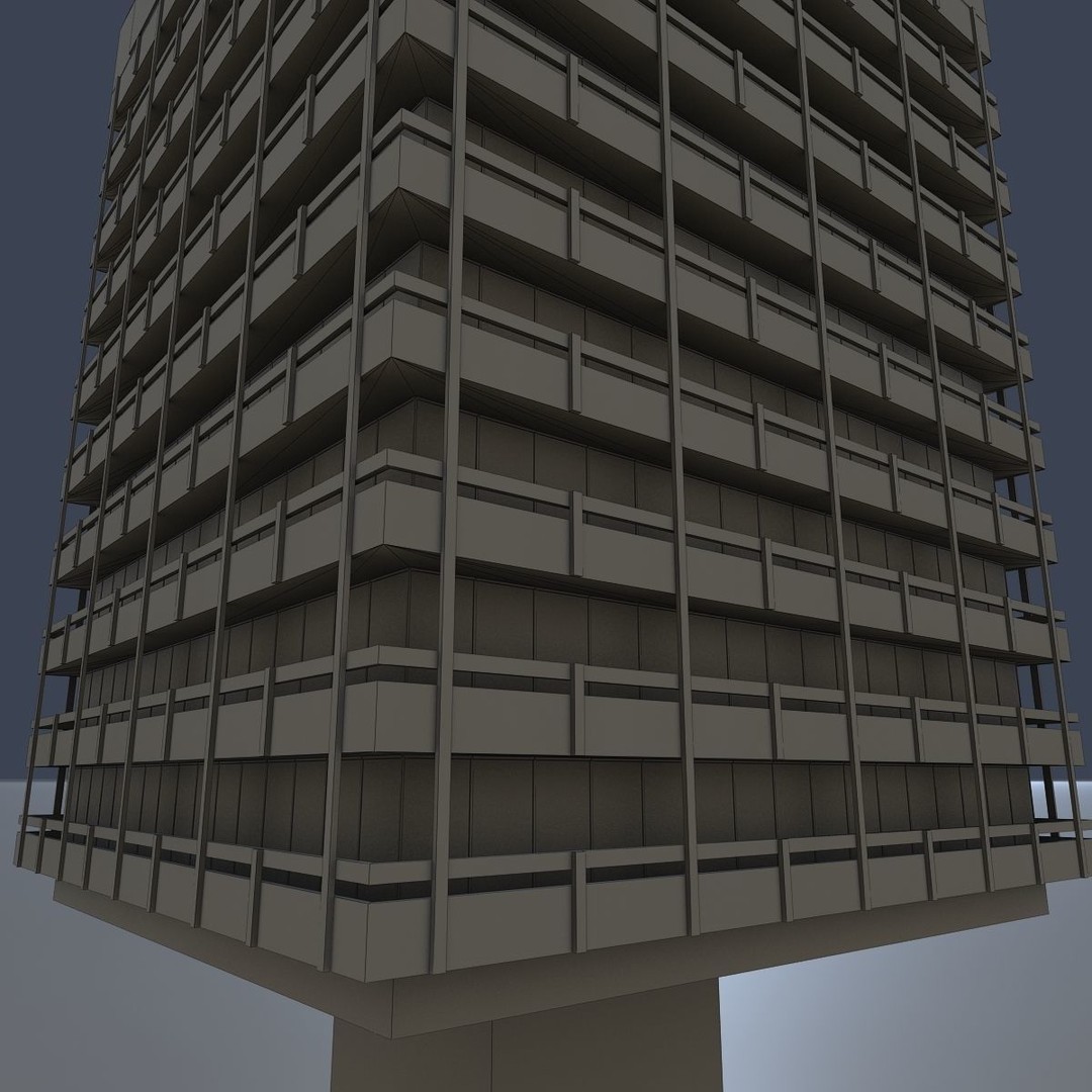 Astra Building 3D Model – Low Poly Architectural Asset, FBX/OBJ - View 11