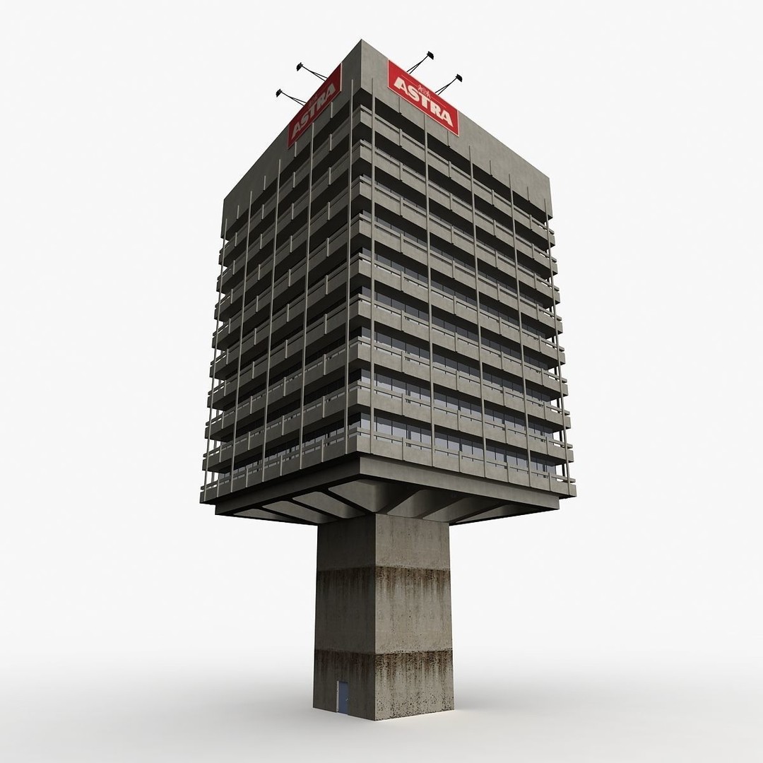 Astra Building 3D Model – Low Poly Architectural Asset, FBX/OBJ - View 13