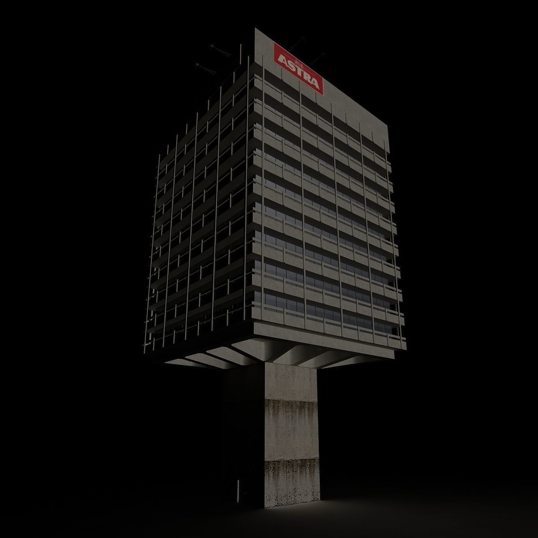 Astra Building 3D Model – Low Poly Architectural Asset, FBX/OBJ - View 14