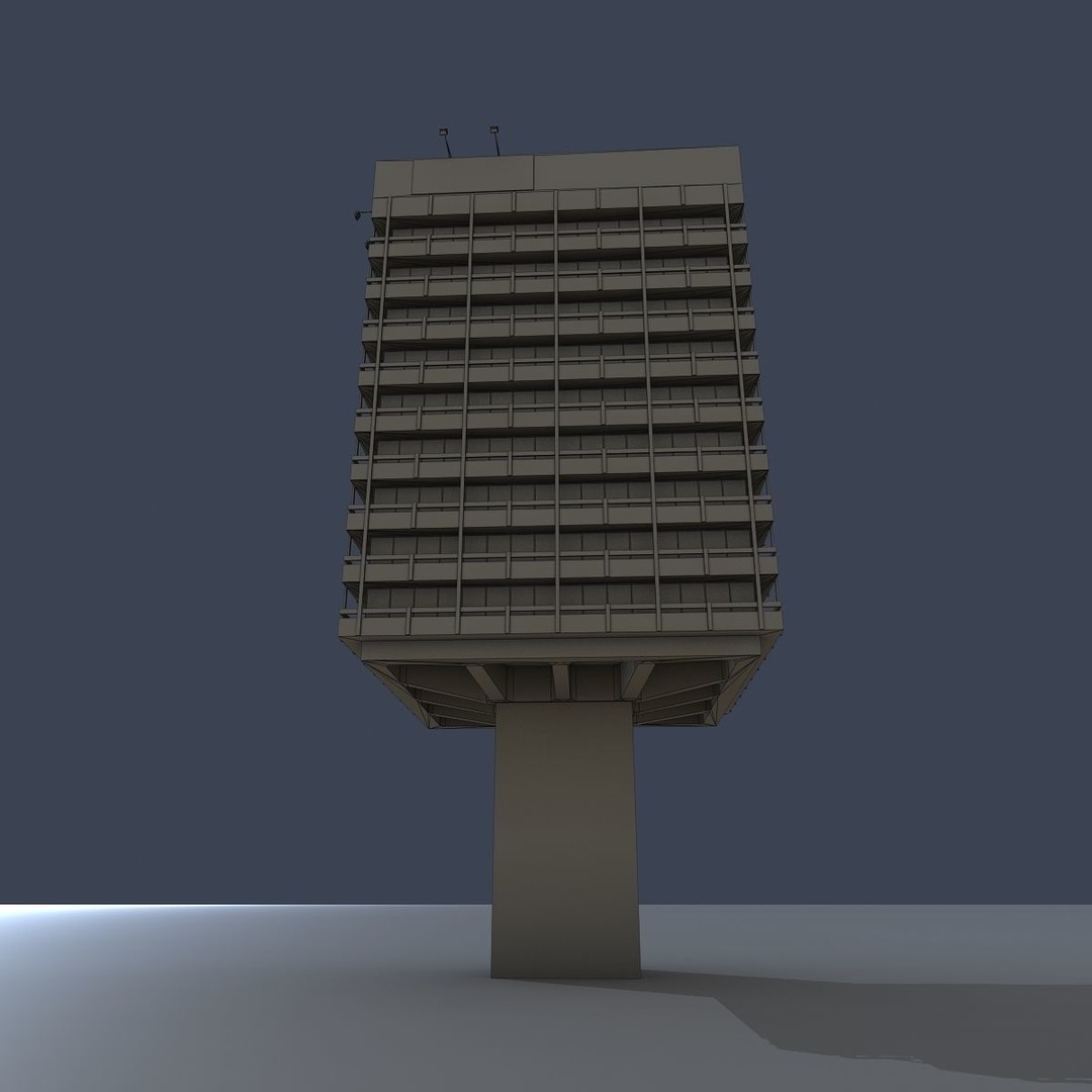 Astra Building 3D Model – Low Poly Architectural Asset, FBX/OBJ - View 15