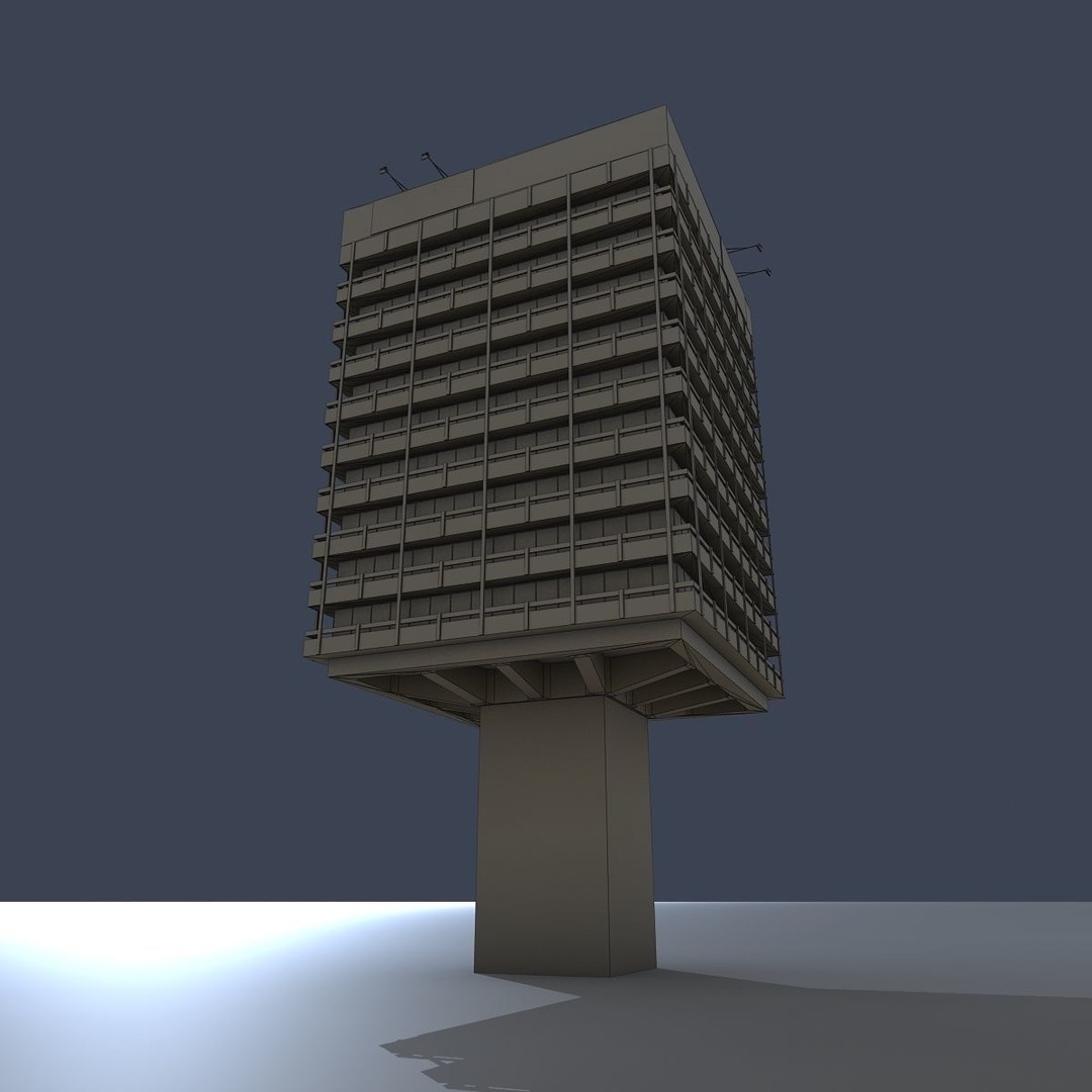 Astra Building 3D Model – Low Poly Architectural Asset, FBX/OBJ - View 16