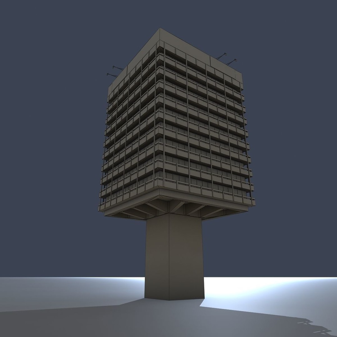 Astra Building 3D Model – Low Poly Architectural Asset, FBX/OBJ - View 17