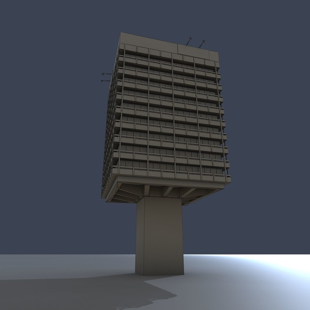 Astra Building 3D Model – Low Poly Architectural Asset, FBX/OBJ - View 18