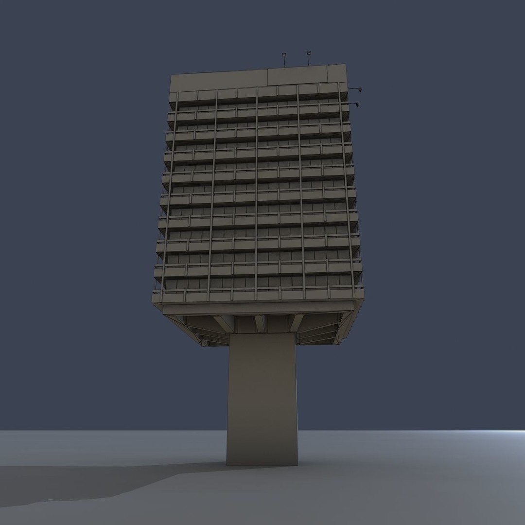 Astra Building 3D Model – Low Poly Architectural Asset, FBX/OBJ - View 19