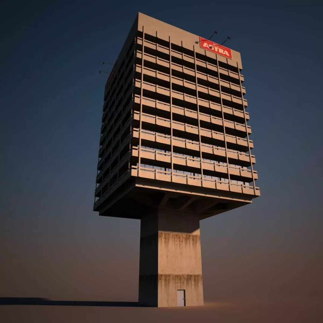 Astra Building 3D Model – Low Poly Architectural Asset, FBX/OBJ - View 2