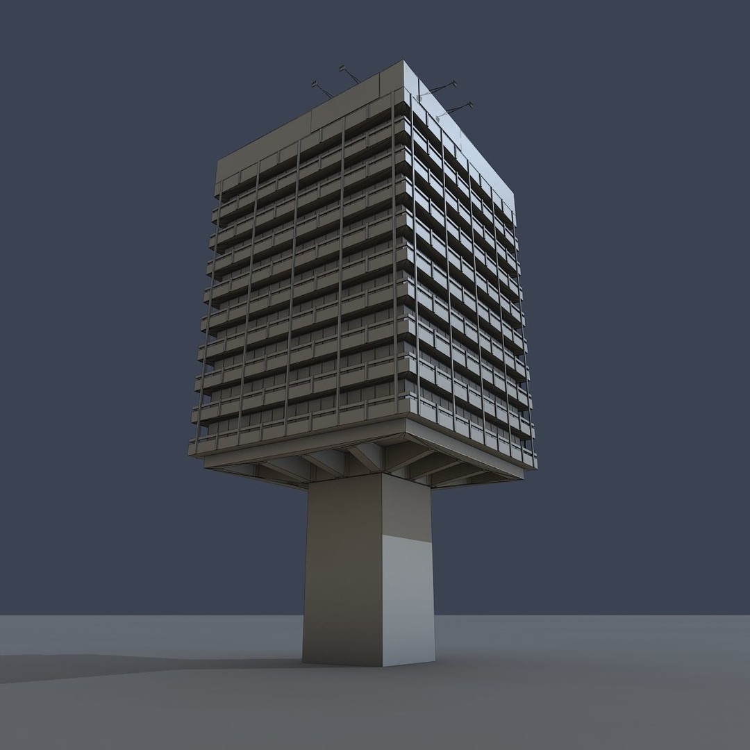 Astra Building 3D Model – Low Poly Architectural Asset, FBX/OBJ - View 20