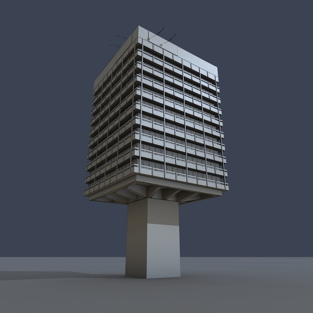 Astra Building 3D Model – Low Poly Architectural Asset, FBX/OBJ - View 21