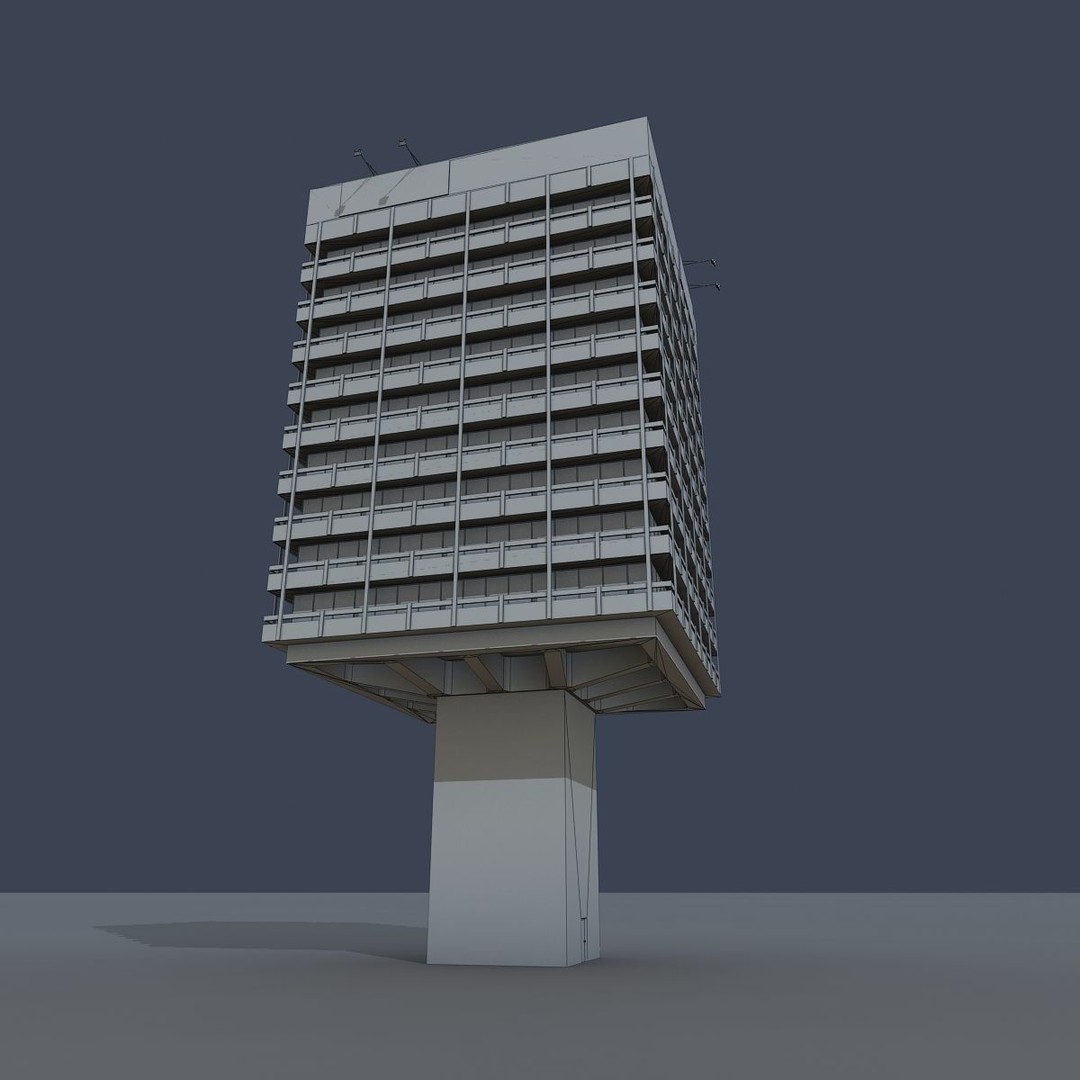 Astra Building 3D Model – Low Poly Architectural Asset, FBX/OBJ - View 23