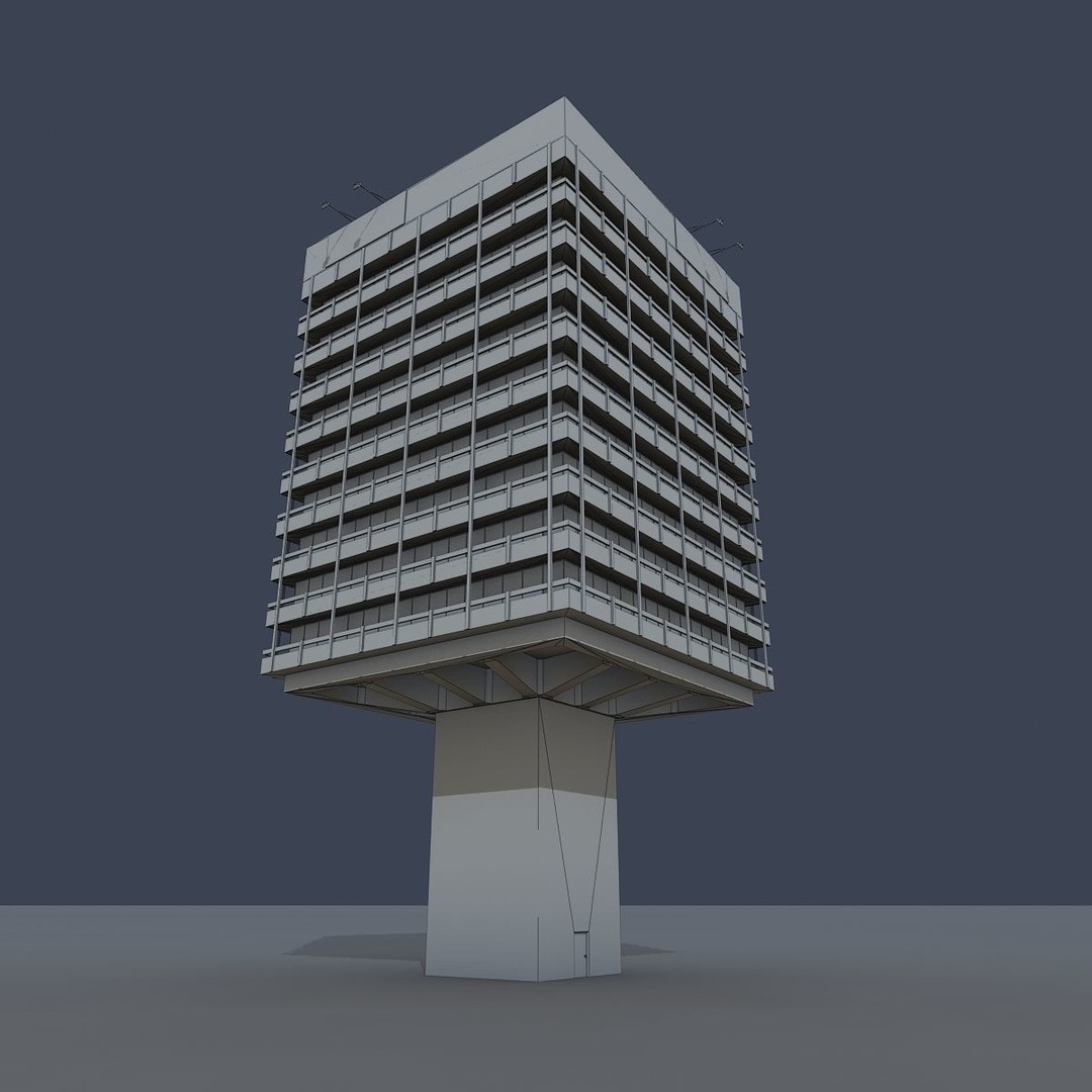 Astra Building 3D Model – Low Poly Architectural Asset, FBX/OBJ - View 24