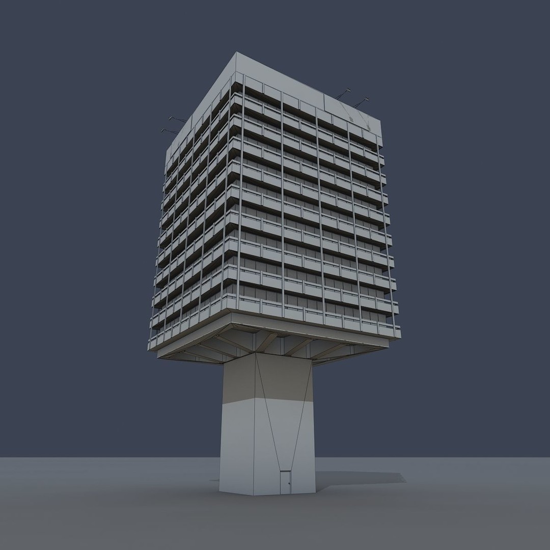 Astra Building 3D Model – Low Poly Architectural Asset, FBX/OBJ - View 25