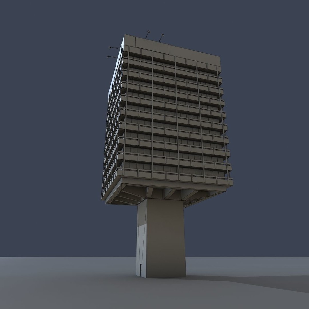 Astra Building 3D Model – Low Poly Architectural Asset, FBX/OBJ - View 29