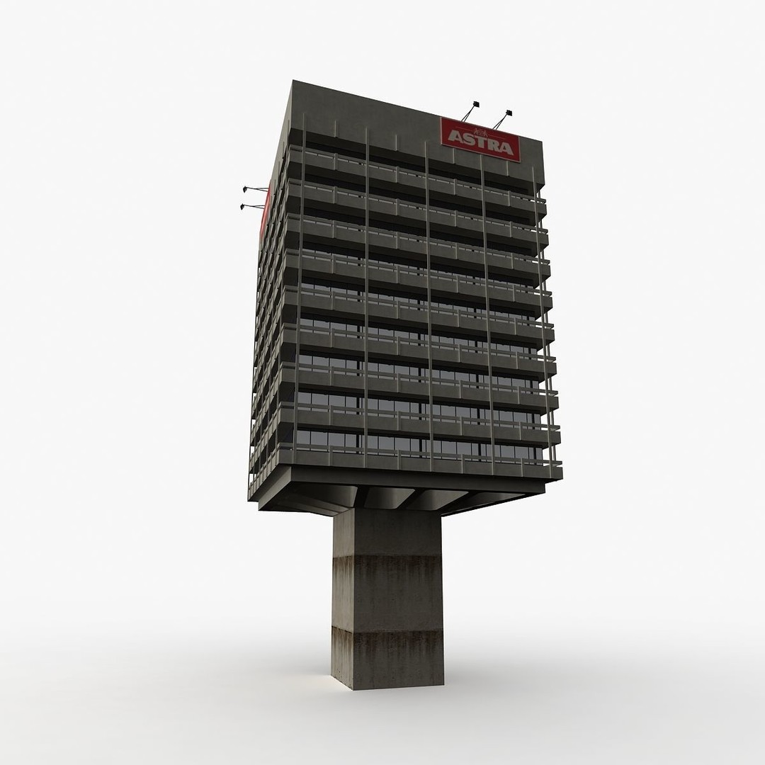 Astra Building 3D Model – Low Poly Architectural Asset, FBX/OBJ - View 34