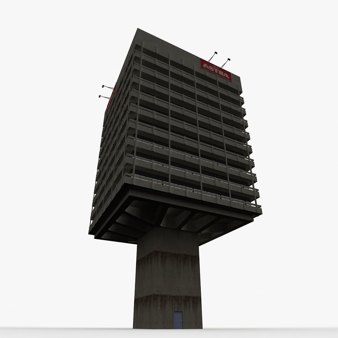 Astra Building 3D Model – Low Poly Architectural Asset, FBX/OBJ - View 4