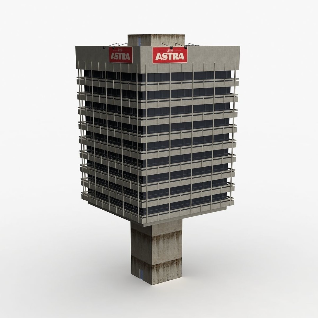 Astra Building 3D Model – Low Poly Architectural Asset, FBX/OBJ - View 7