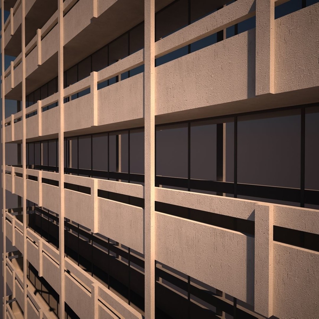 Astra Building 3D Model – Low Poly Architectural Asset, FBX/OBJ - View 8