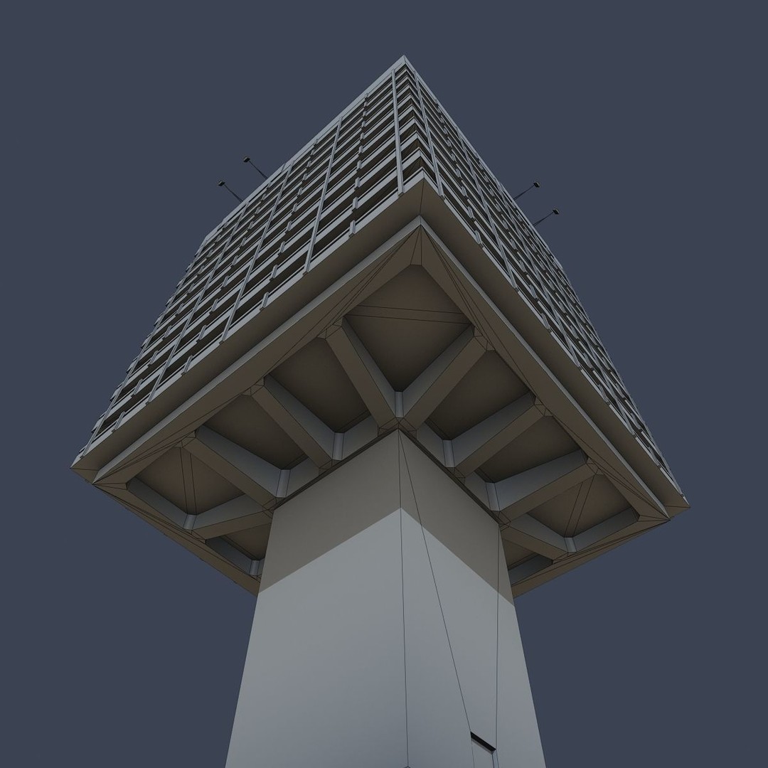 Astra Building 3D Model – Low Poly Architectural Asset, FBX/OBJ - View 9