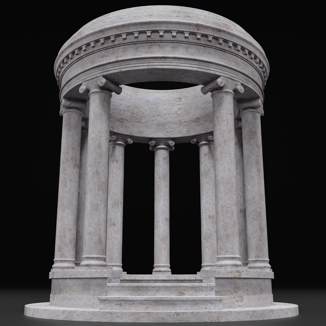 Sculpture Column 3D Model – Detailed Architectural Asset, FBX & Blender - View 10