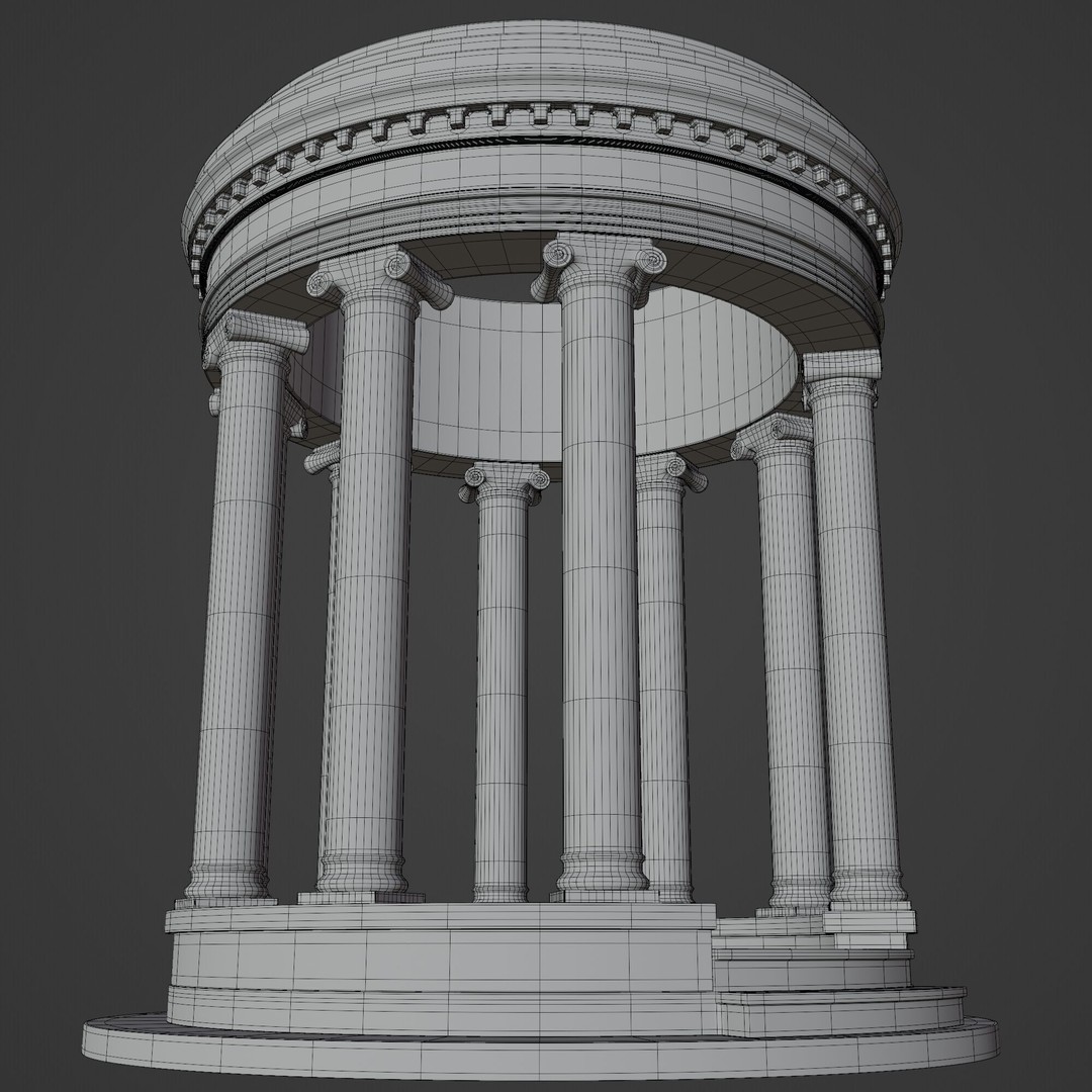 Sculpture Column 3D Model – Detailed Architectural Asset, FBX & Blender - View 11
