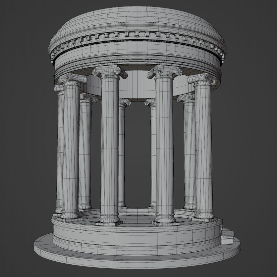 Sculpture Column 3D Model – Detailed Architectural Asset, FBX & Blender - View 12