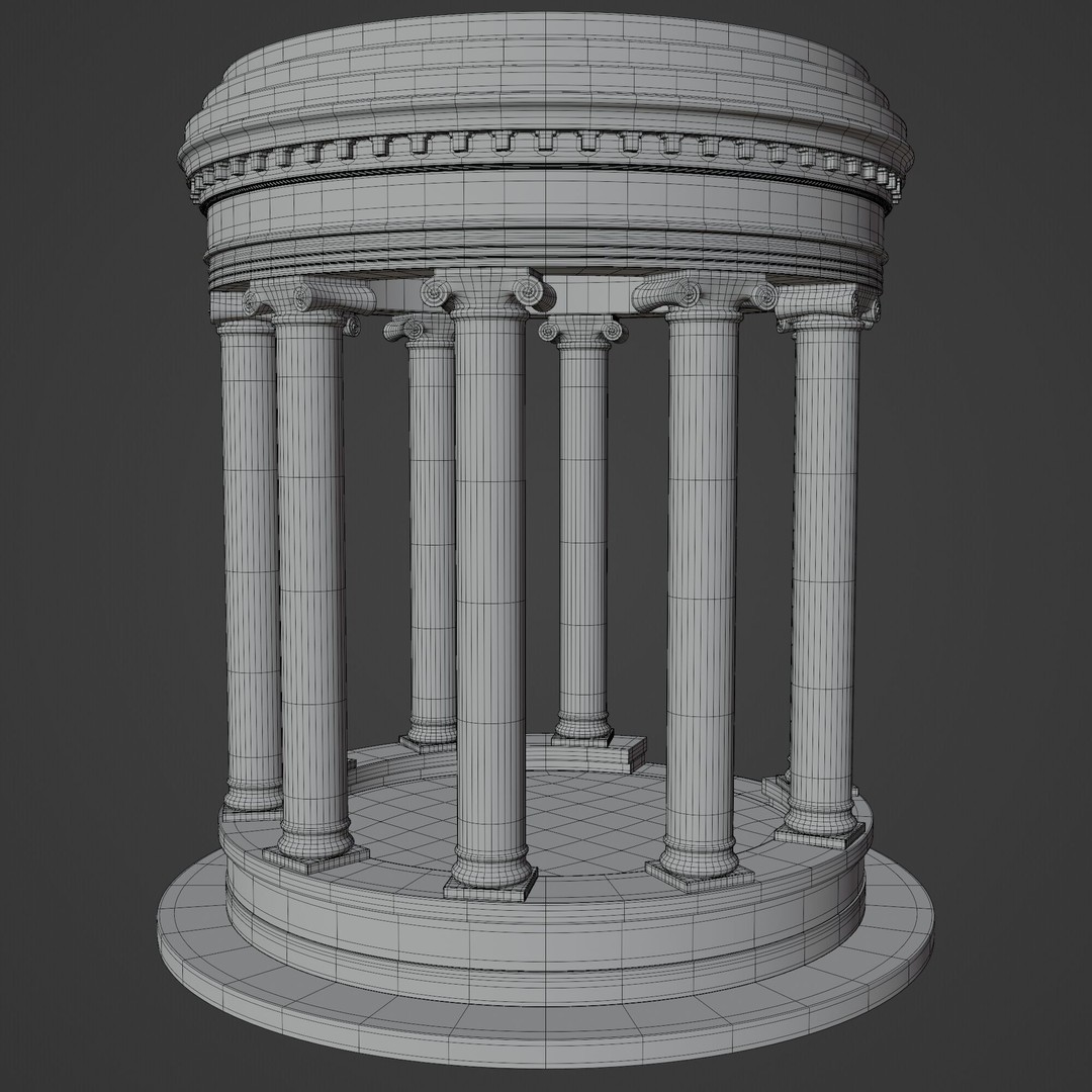 Sculpture Column 3D Model – Detailed Architectural Asset, FBX & Blender - View 13