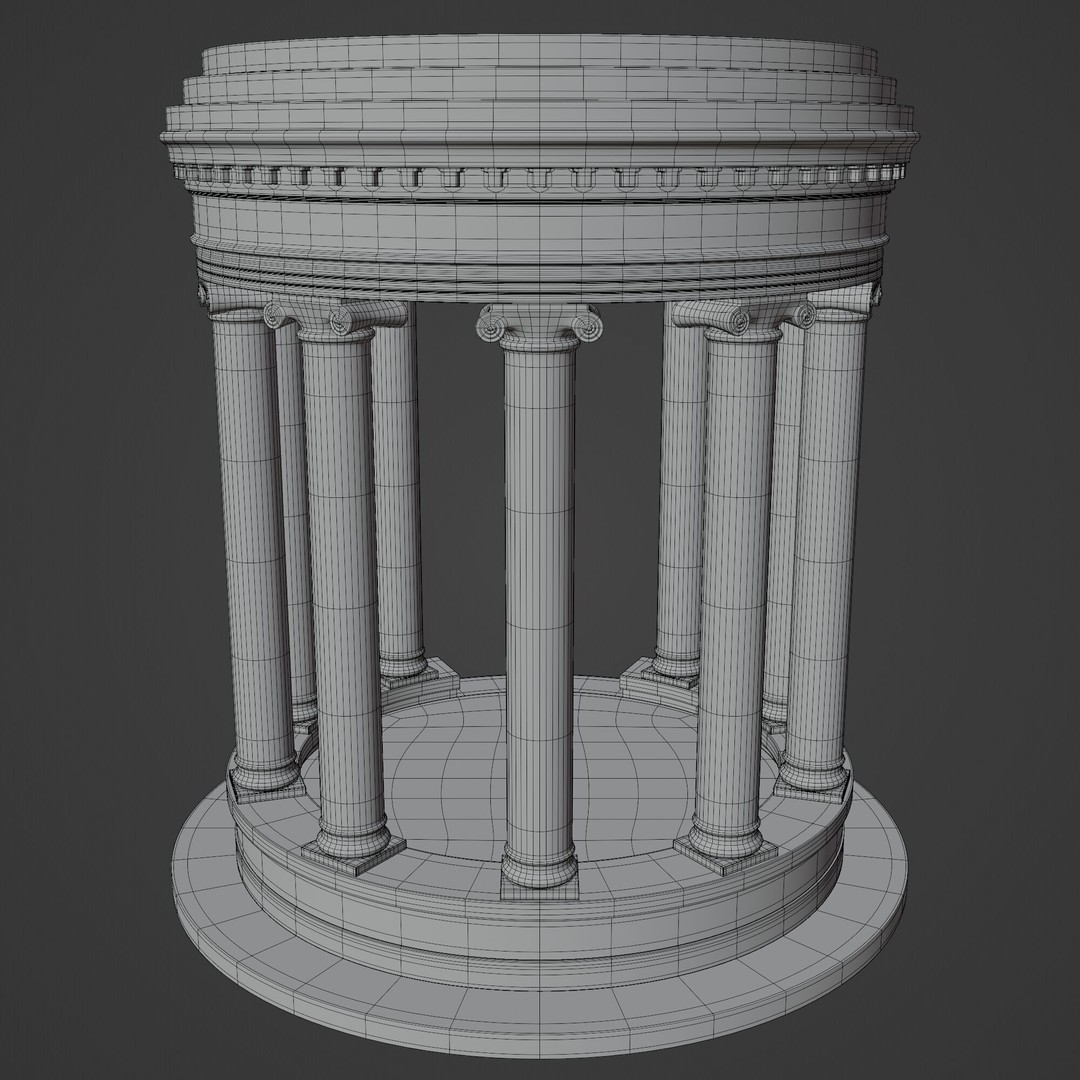 Sculpture Column 3D Model – Detailed Architectural Asset, FBX & Blender - View 14