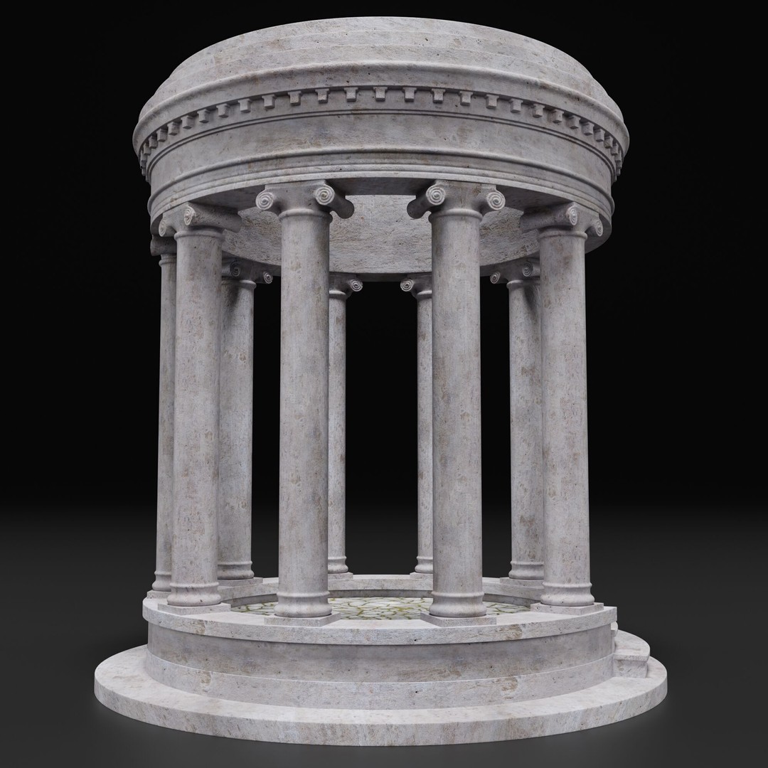 Sculpture Column 3D Model – Detailed Architectural Asset, FBX & Blender - View 4