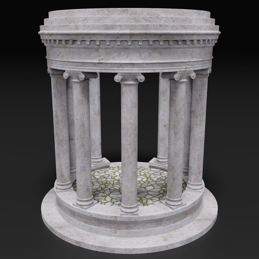 Sculpture Column 3D Model – Detailed Architectural Asset, FBX & Blender - View 6