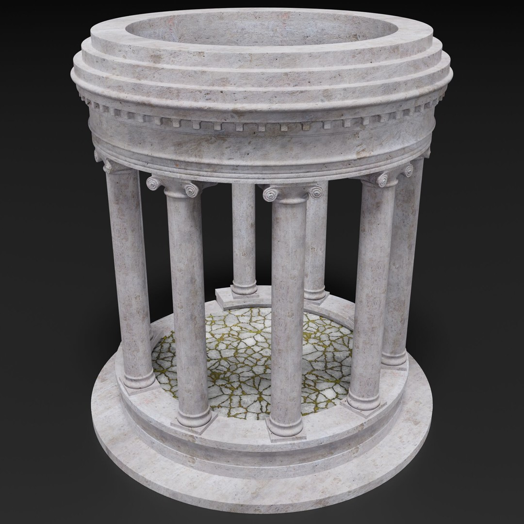 Sculpture Column 3D Model – Detailed Architectural Asset, FBX & Blender - View 7