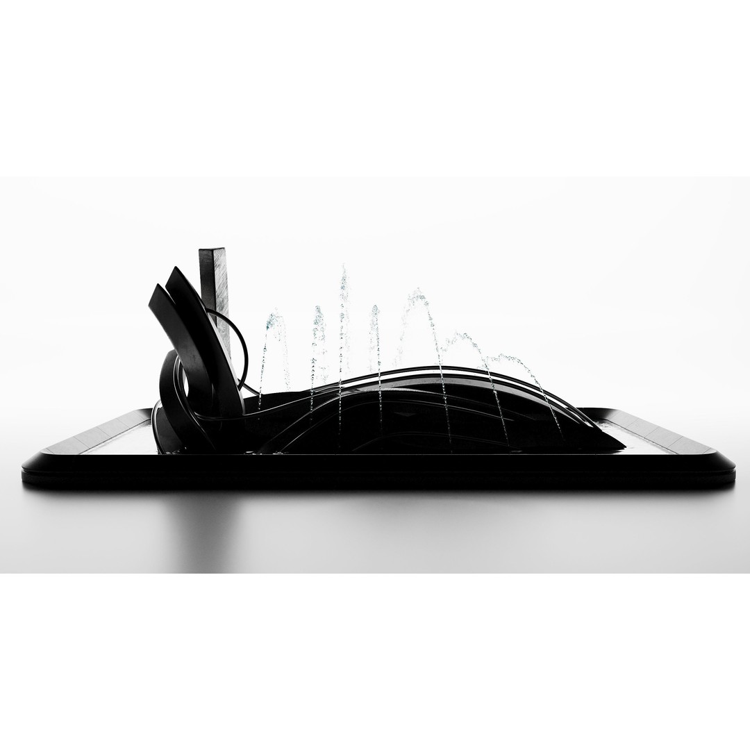 Pond with Metallic Sculpture 3D Model – Architectural Garden Asset, FBX, OBJ - View 10