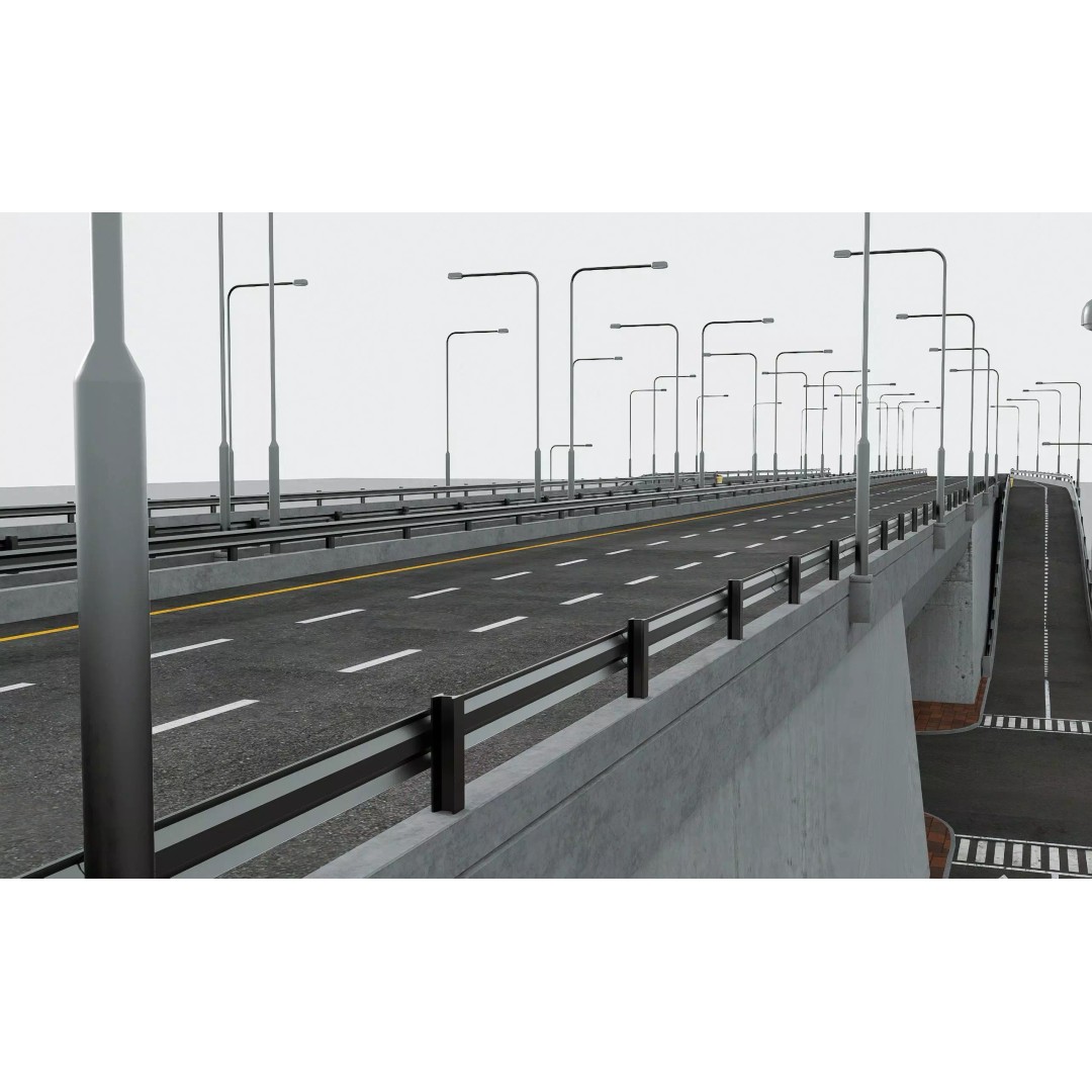 Highway Interchange 3D Model – Low Poly Architectural Asset, FBX, OBJ