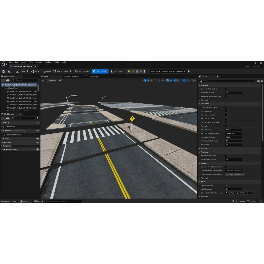 Road 3D Model – Low Poly Game Asset with PBR Textures, FBX, Blender